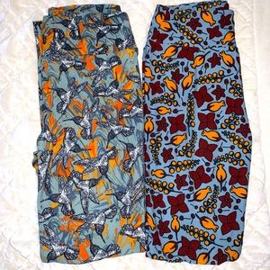 2 Pairs LuLaRoe Leggings OS One Size Fits Size 2-10